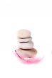 rock and pink feather