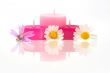 Colorful candles with flowes