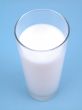 milk on blue background
