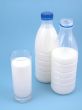 milk on blue background