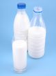milk on blue background
