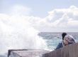 On the sea storm.