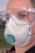 safety glasses and dust mast respirator
