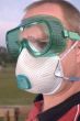 dust mask respirator safety goggles