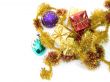 Christmas ornaments on snow
