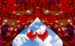 Red abstract curtains