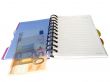 Notebook with Euro money