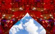 Red abstract curtains