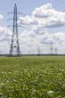 High-voltage line in medow