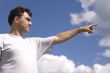 man on blue sky