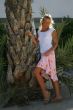 Blonde near the palm tree