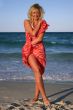 Blonde In The Red Scarf on the beach