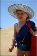 Little girl in panama on the beach