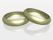 Two wedding rings with reflection. the 3D  image.