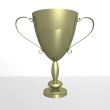 Gold cup of the winner. the 3D  image.