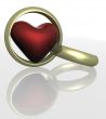 Two wedding rings with heart. the 3D  image.