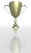 Gold cup of the winner. the 3D  image.