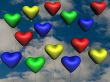 Balloons in the form of heart. the 3D image.