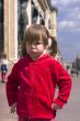 Unhappy girl in red