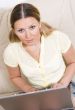 young woman and laptop
