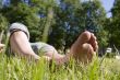 feet in grass