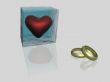 Heart in an ice and two wedding rings