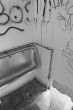 b&w public urinal