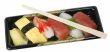 Sushi tray and chopsticks-clipping path