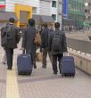 Businessmen travellers group