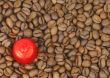 Red chocolate on coffee