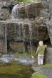 boy watching waterfall