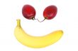 tamarillo and banana smiley isolated