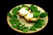 Baked potatoes served