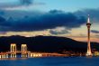 Evening of Macau tower convention and bridges