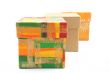 three colorful boxes isolated