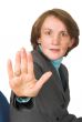 business woman warning