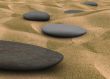 pebbles on sand - 3d Render