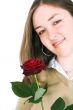 beautiful girl holding a rose