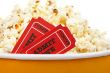 Detail of tickets and popcorn