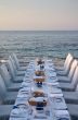 served table on the sea shore