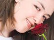 beautiful girl face with rose