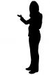 business woman presening silhouette