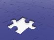 blue puzzle piece missing on white
