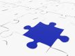 blue piece on white puzzle