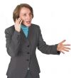 business woman surprised on her cellphone