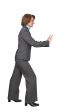 business woman pushing something