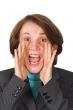 business woman shouting