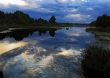 The evening sky and lake