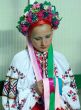 ukrainian girl in colorful national folk costume