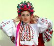 ukrainian girl in colorful national folk costume